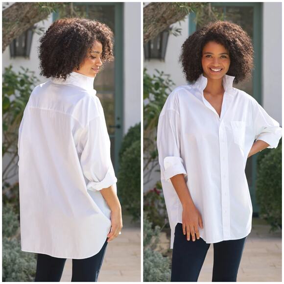 Frank & Eileen MACKENZIE One-Size Button-Up Shirt Tan - Picture 10 of 10